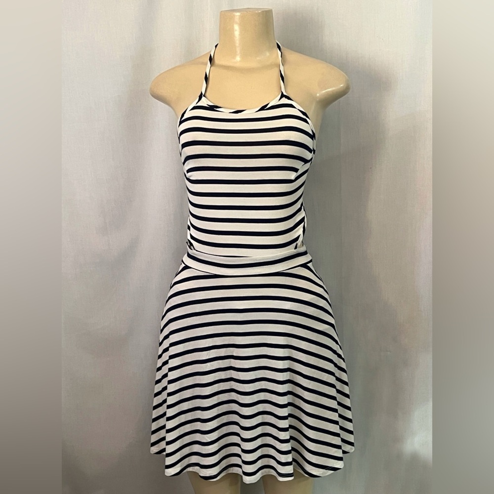 Striped Halter Neck Dress